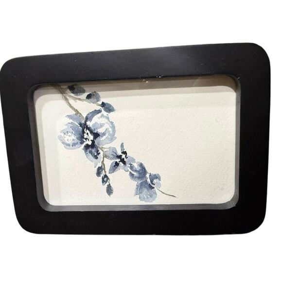 Watercolor Art Signed Delicate Flowers Framed - Picture 1 of 5